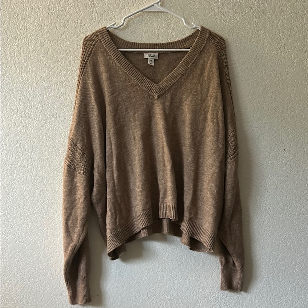 A.N.A V-Neck Brown Sweater